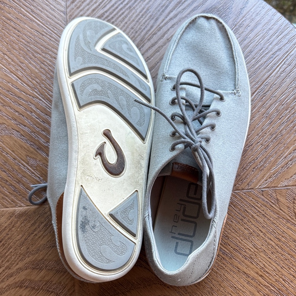 OluKai Gray Canvas Men's Loafers - Picture 5 of 6